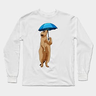 Meerkat with Umbrella Long Sleeve T-Shirt